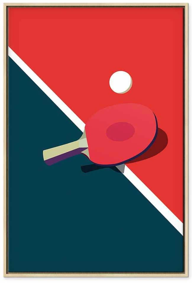 Artgeist Paveikslas - Table Tennis - Racket and Ball on the Table