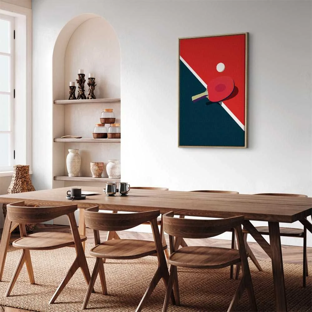 Artgeist Paveikslas - Table Tennis - Racket and Ball on the Table