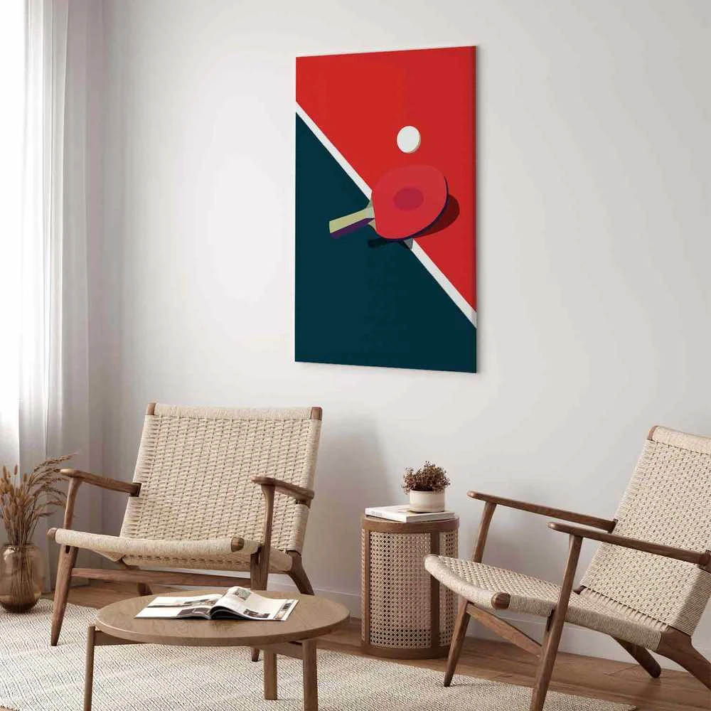 Artgeist Paveikslas - Table Tennis - Racket and Ball on the Table