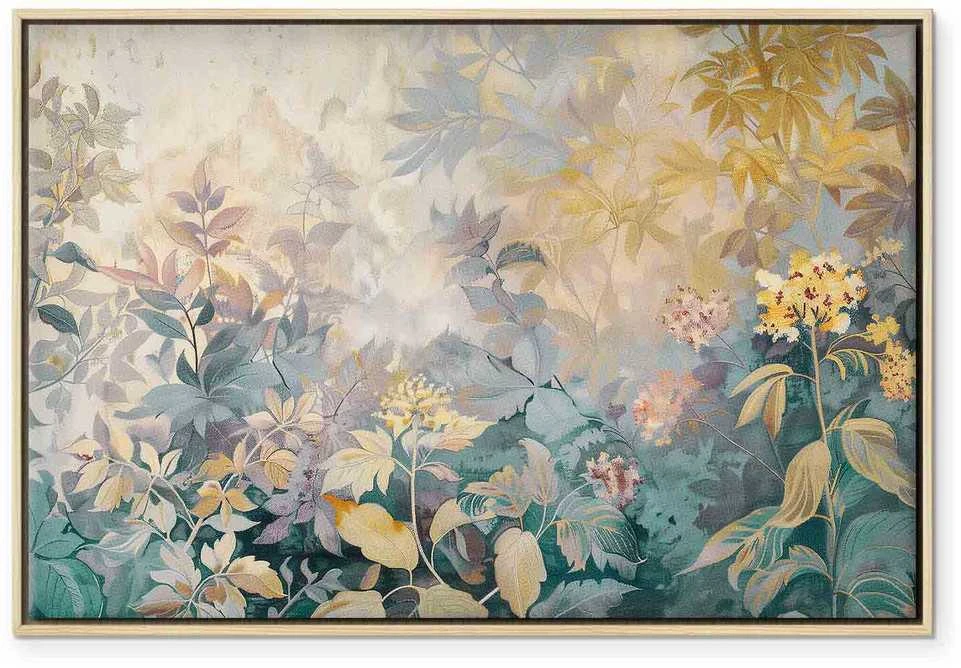 Artgeist Paveikslas - Tapestry Pattern with a Meadow and Flowers Kilim with a Spring Motif