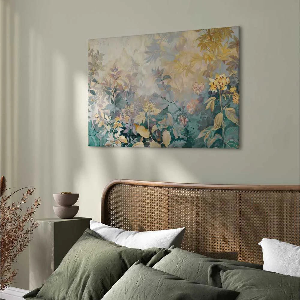 Artgeist Paveikslas - Tapestry Pattern with a Meadow and Flowers Kilim with a Spring Motif