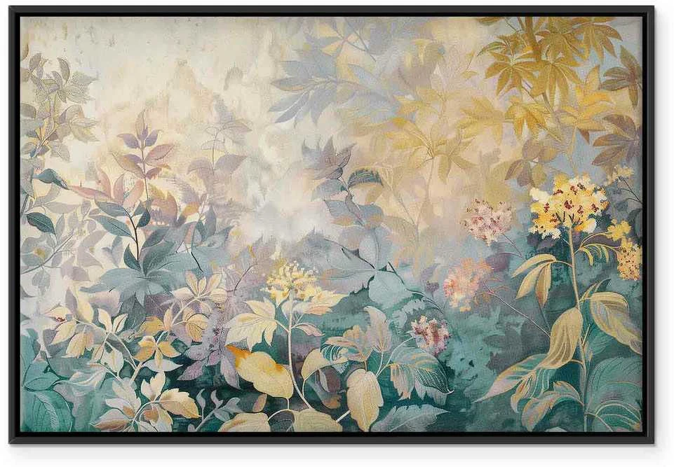 Artgeist Paveikslas - Tapestry Pattern with a Meadow and Flowers Kilim with a Spring Motif