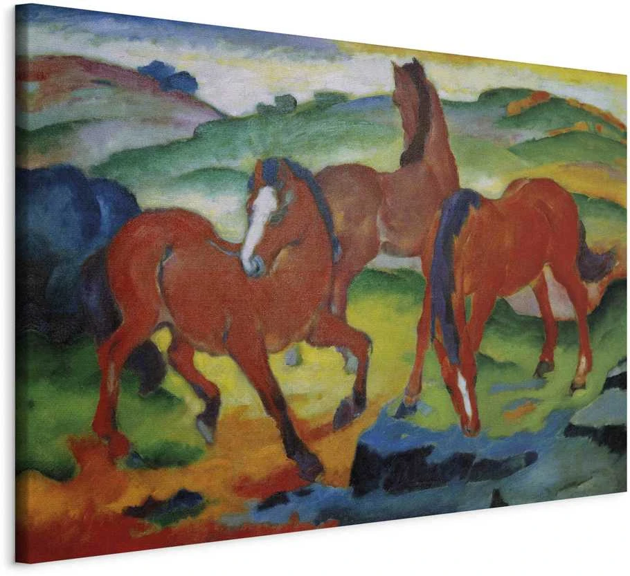 Artgeist Paveikslas - The Raudona Horses (Grazing Horses IV) (Franz Marc)