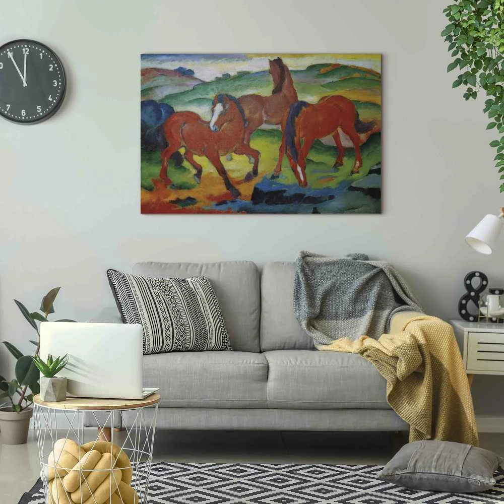 Artgeist Paveikslas - The Raudona Horses (Grazing Horses IV) (Franz Marc)