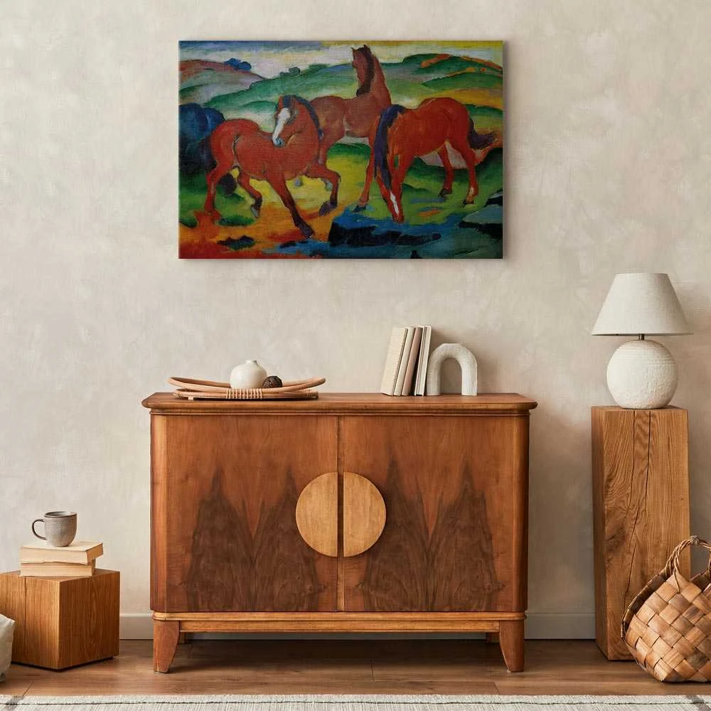 Artgeist Paveikslas - The Raudona Horses (Grazing Horses IV) (Franz Marc)