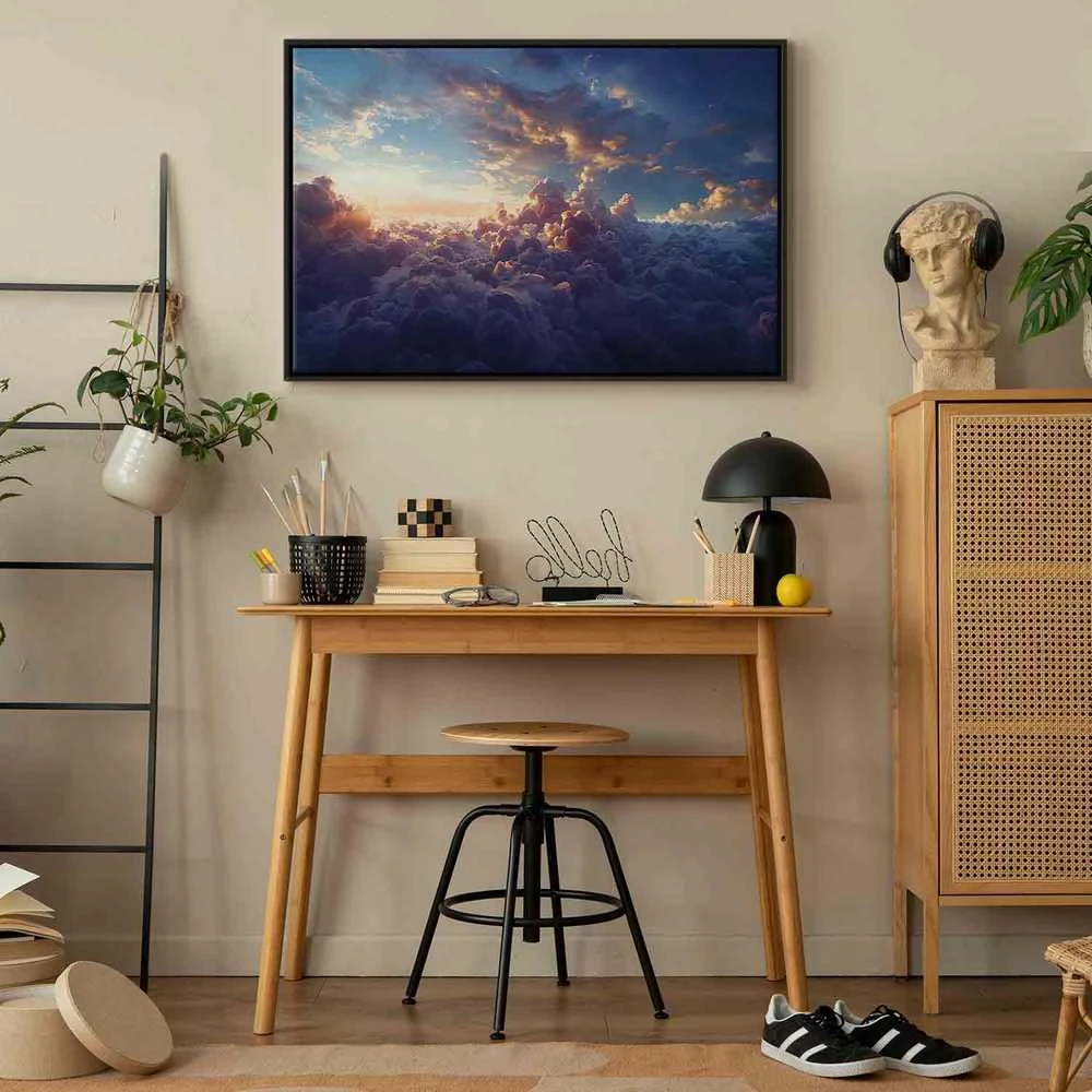 Artgeist Paveikslas - The Sun in Hiding: The Golden Face of the Sky Over a Cloudy Sea