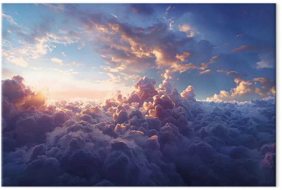 Artgeist Paveikslas - The Sun in Hiding: The Golden Face of the Sky Over a Cloudy Sea