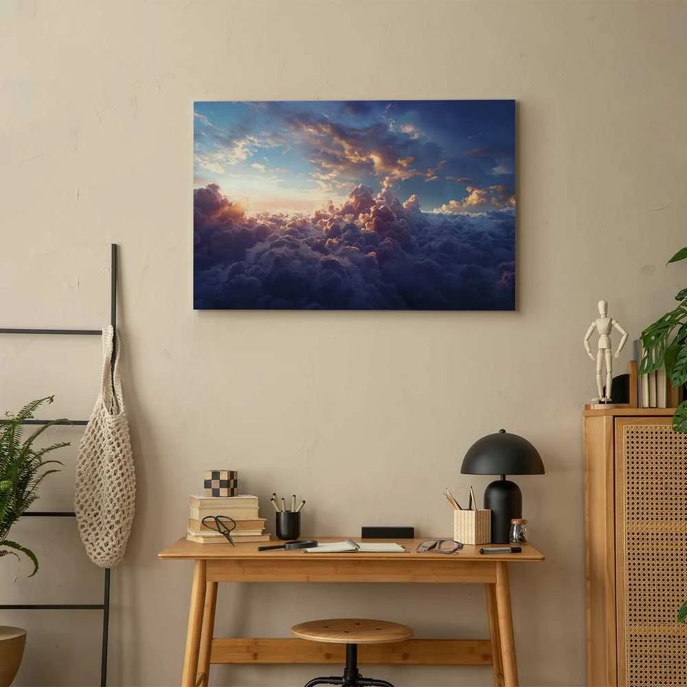 Artgeist Paveikslas - The Sun in Hiding: The Golden Face of the Sky Over a Cloudy Sea