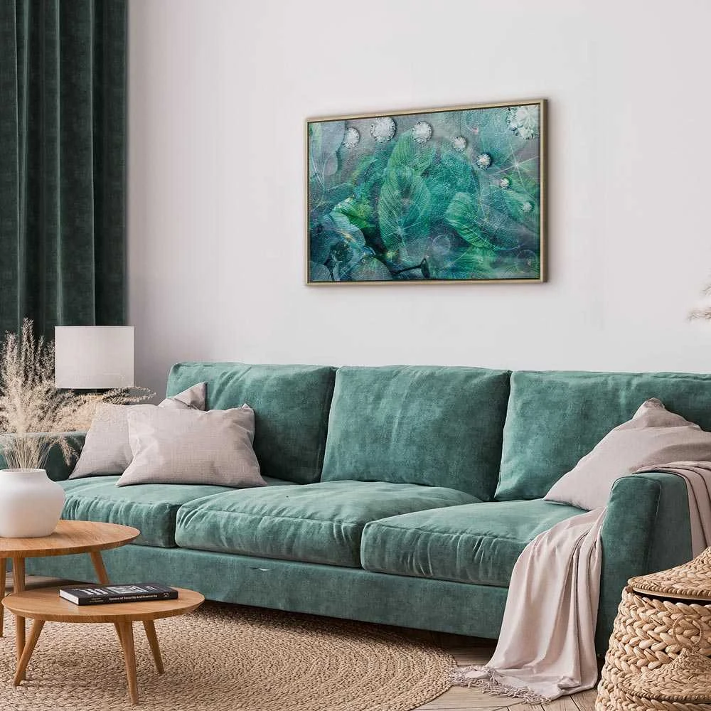 Artgeist Paveikslas - Turquoise Leaves (1 Part) Wide