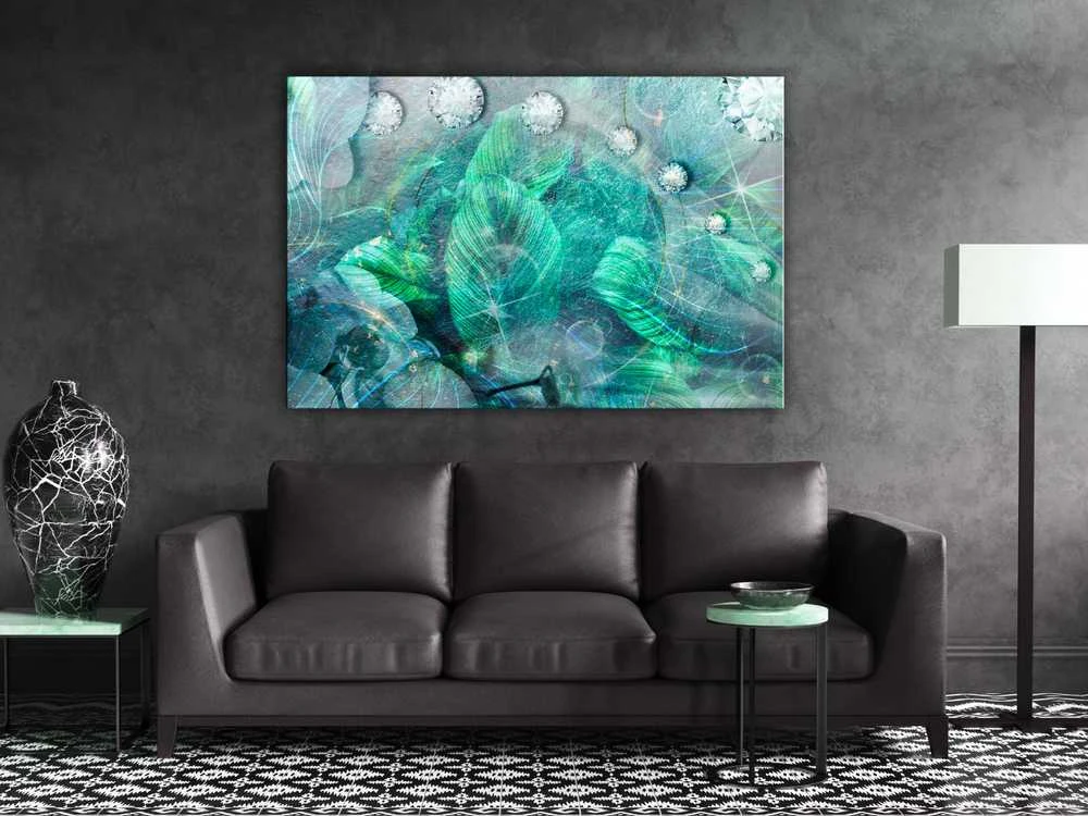 Artgeist Paveikslas - Turquoise Leaves (1 Part) Wide