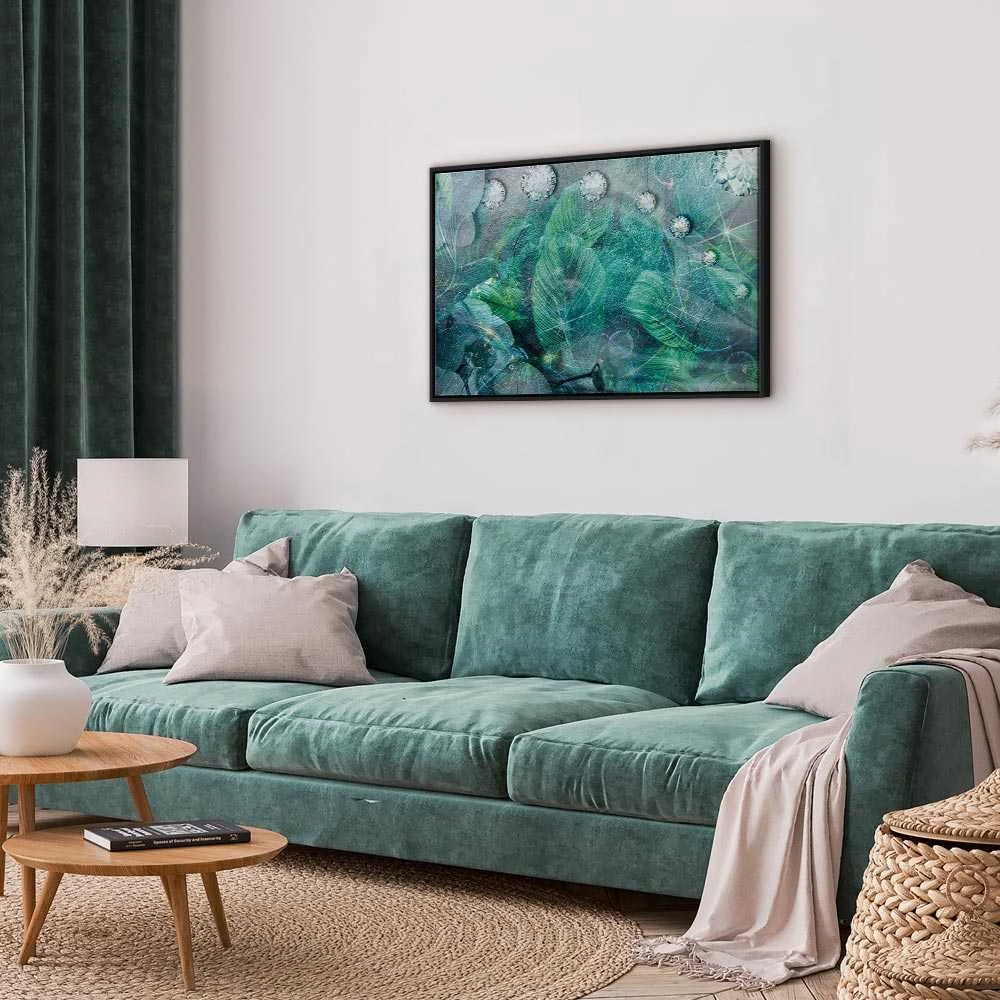 Artgeist Paveikslas - Turquoise Leaves (1 Part) Wide