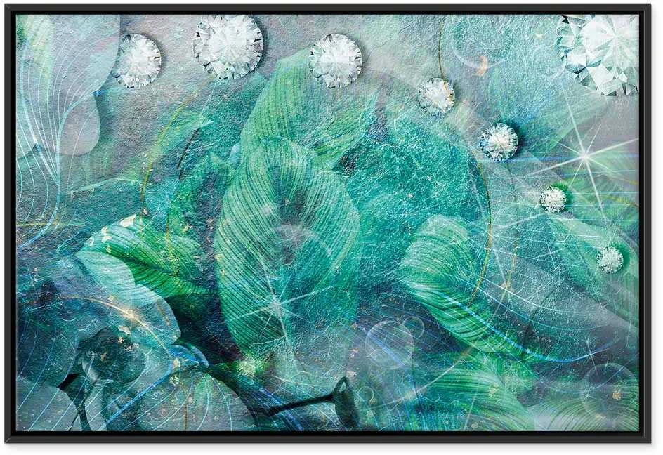 Artgeist Paveikslas - Turquoise Leaves (1 Part) Wide