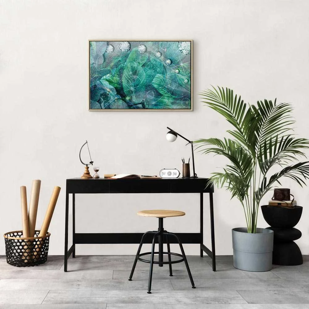 Artgeist Paveikslas - Turquoise Leaves (1 Part) Wide