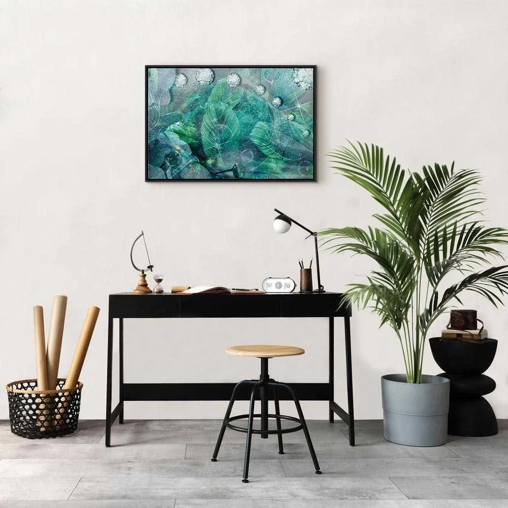 Artgeist Paveikslas - Turquoise Leaves (1 Part) Wide