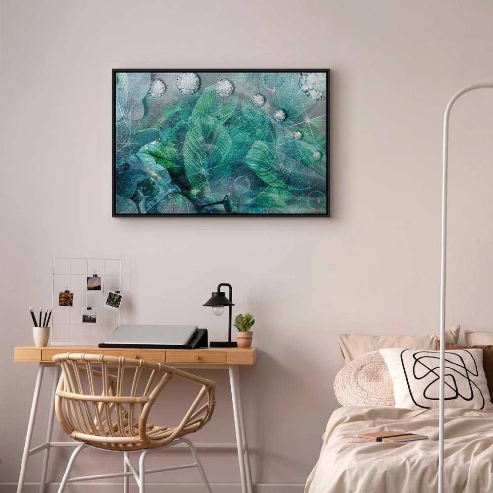 Artgeist Paveikslas - Turquoise Leaves (1 Part) Wide