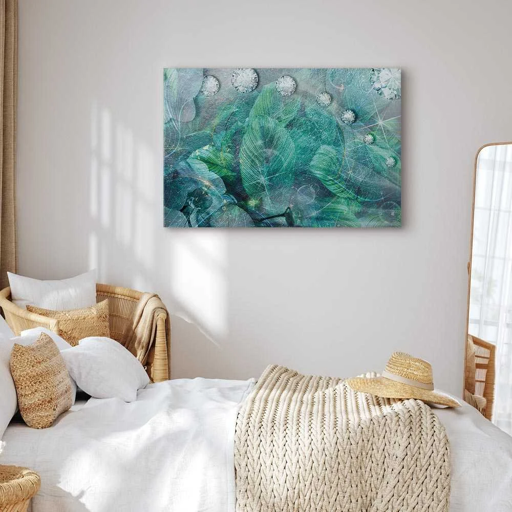 Artgeist Paveikslas - Turquoise Leaves (1 Part) Wide