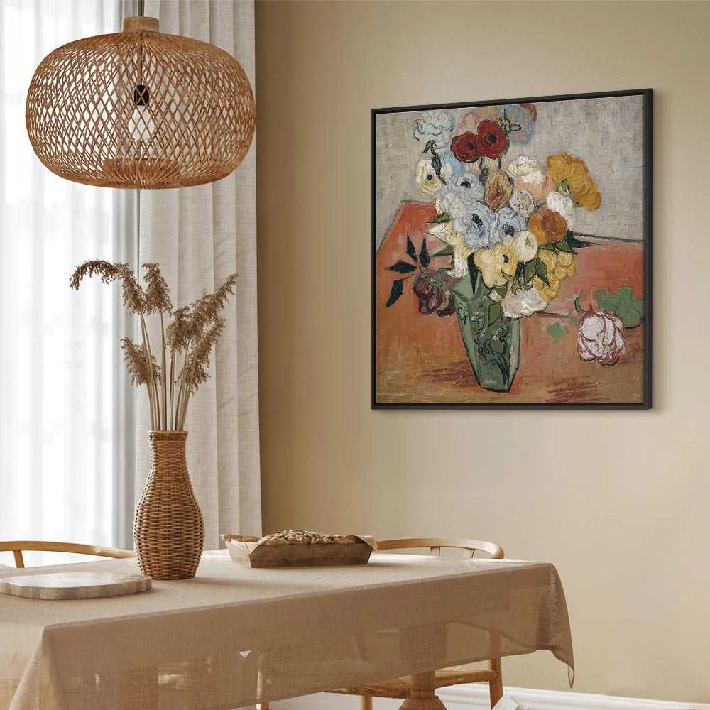 Artgeist Paveikslas - Vincent Van Gogh – Stilllife with Japanese vase, roses and anemones