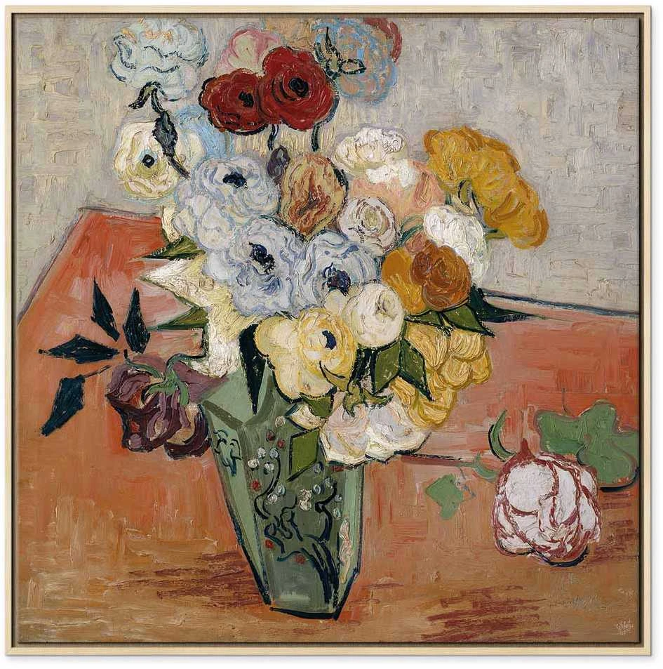 Artgeist Paveikslas - Vincent Van Gogh – Stilllife with Japanese vase, roses and anemones