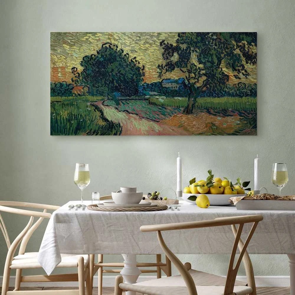 Artgeist Paveikslas - Vincent Van Gogh – Landscape with the Chateau of Auvers at Sunset