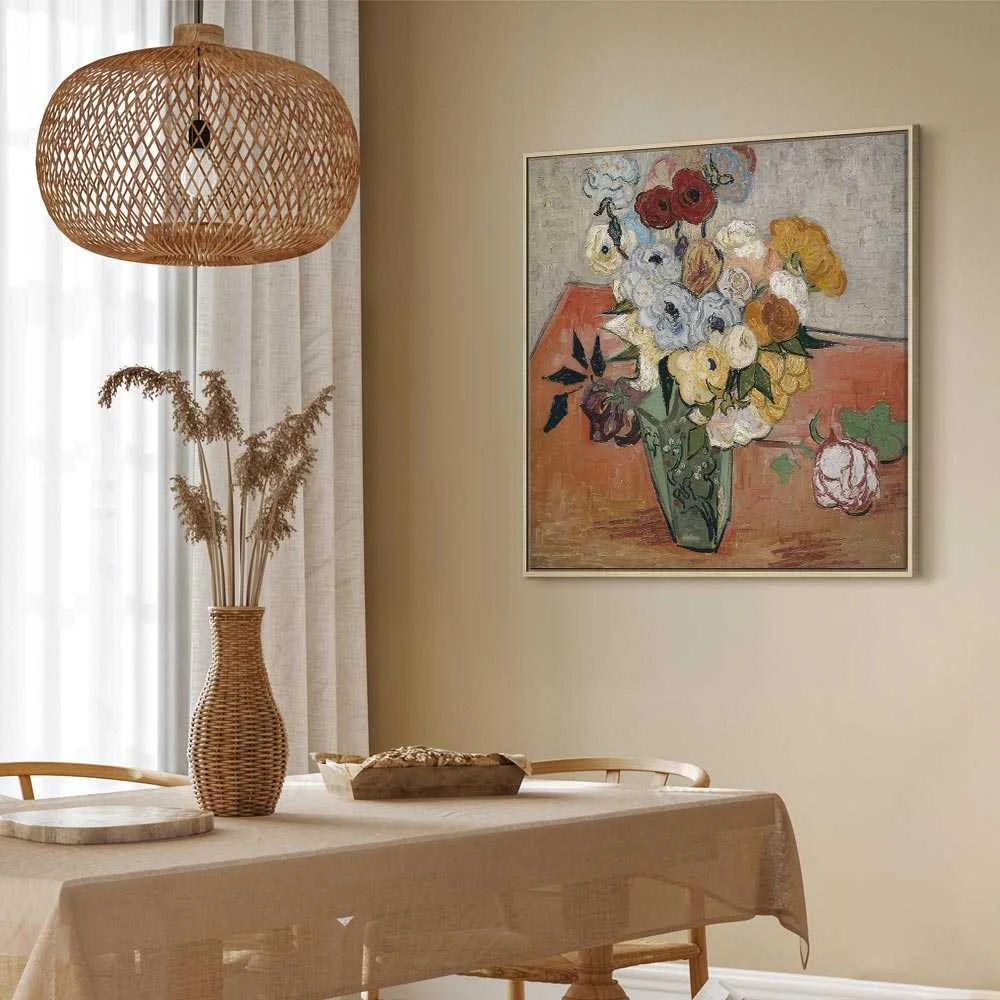 Artgeist Paveikslas - Vincent Van Gogh – Stilllife with Japanese vase, roses and anemones