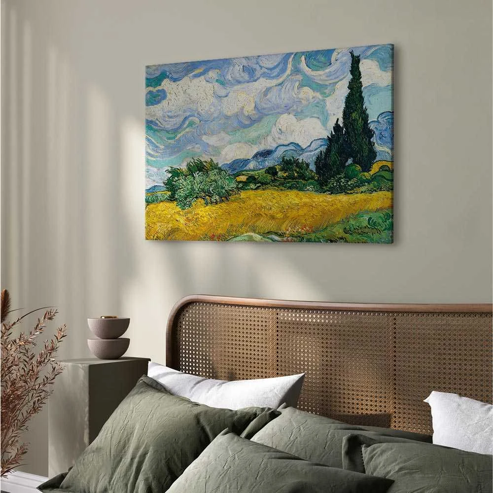 Artgeist Paveikslas - Vincent Van Gogh – Wheat Field with Cypresses