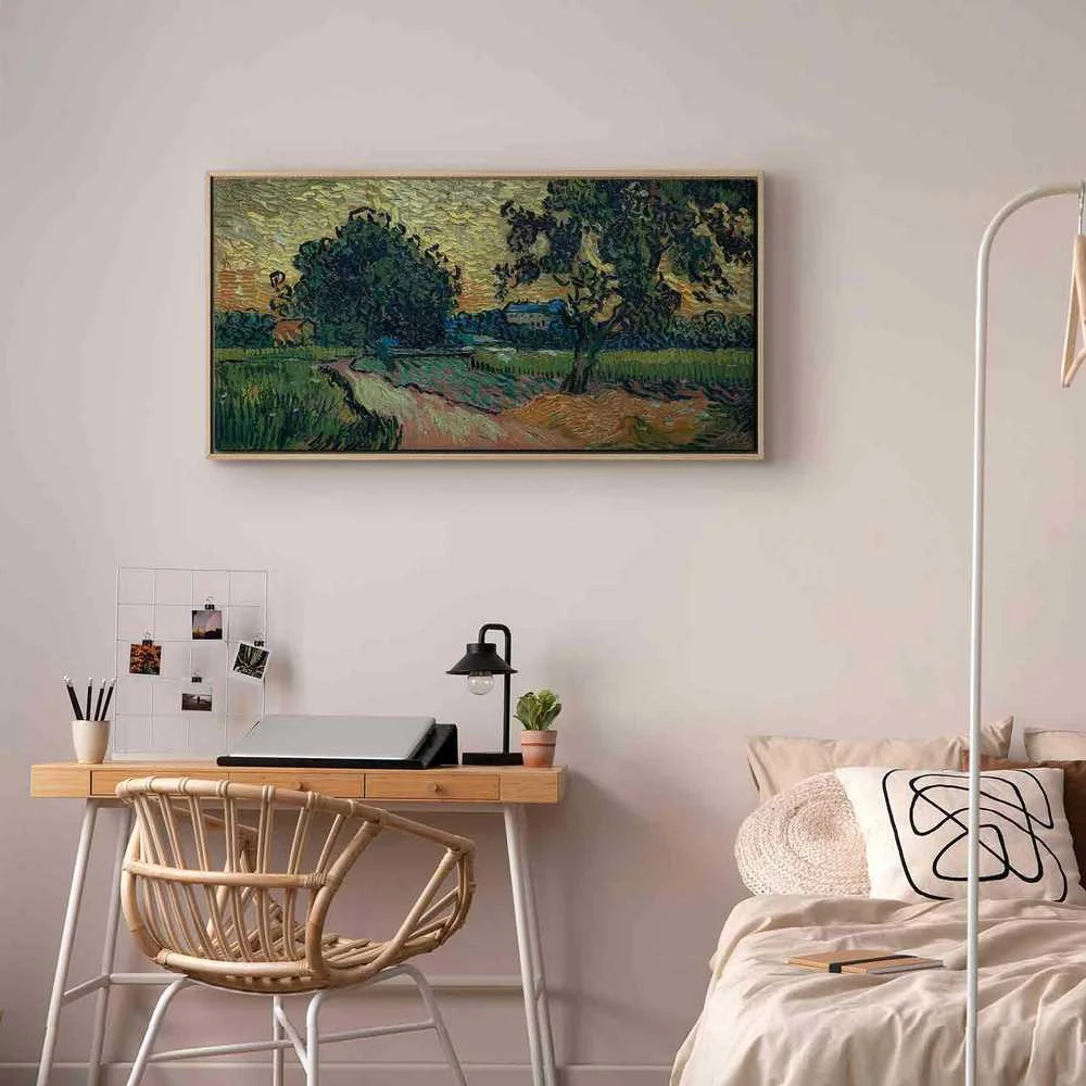 Artgeist Paveikslas - Vincent Van Gogh – Landscape with the Chateau of Auvers at Sunset