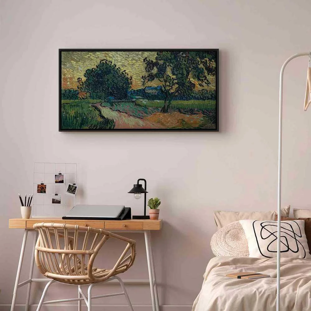 Artgeist Paveikslas - Vincent Van Gogh – Landscape with the Chateau of Auvers at Sunset