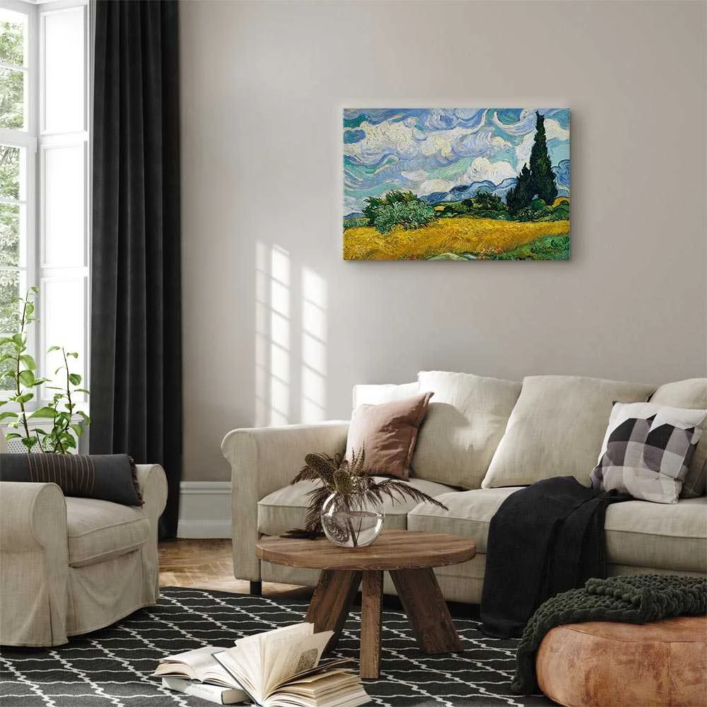 Artgeist Paveikslas - Vincent Van Gogh – Wheat Field with Cypresses