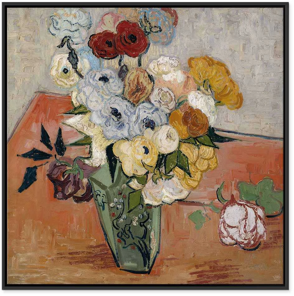 Artgeist Paveikslas - Vincent Van Gogh – Stilllife with Japanese vase, roses and anemones