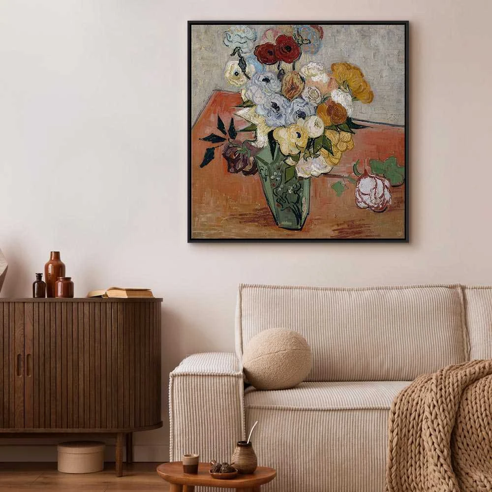 Artgeist Paveikslas - Vincent Van Gogh – Stilllife with Japanese vase, roses and anemones