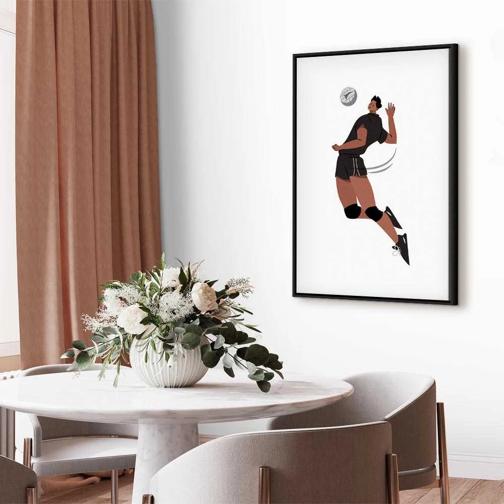 Artgeist Paveikslas - Volleyball Player on a Baltas Background - Illustration