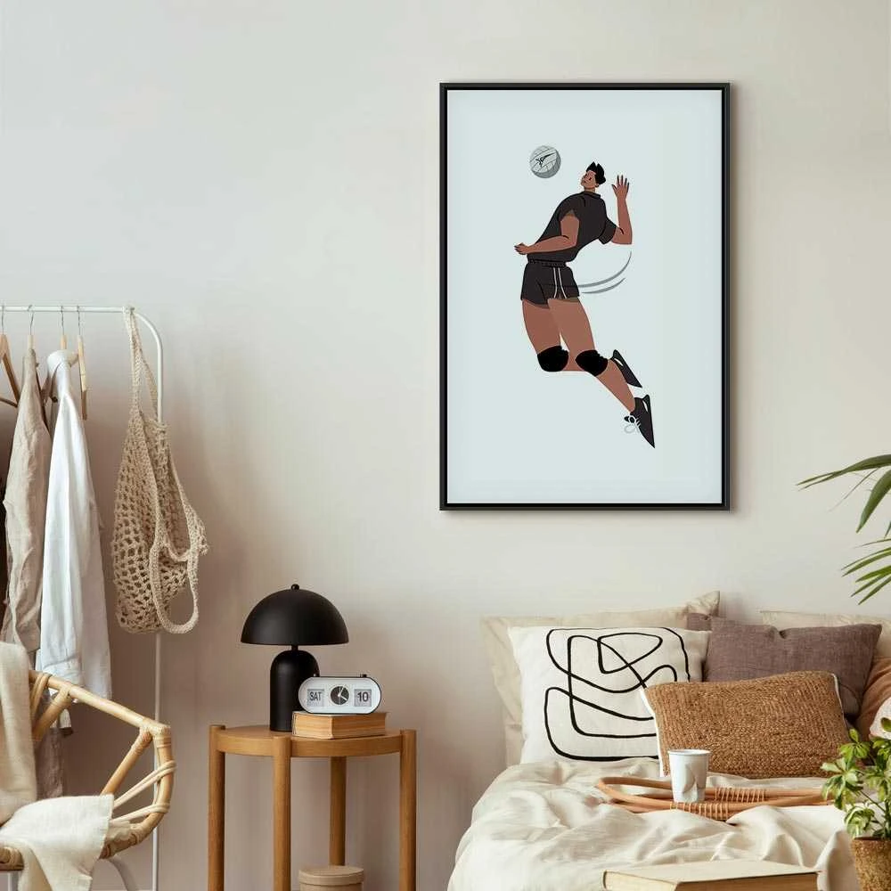 Artgeist Paveikslas - Volleyball Player on a Baltas Background - Illustration