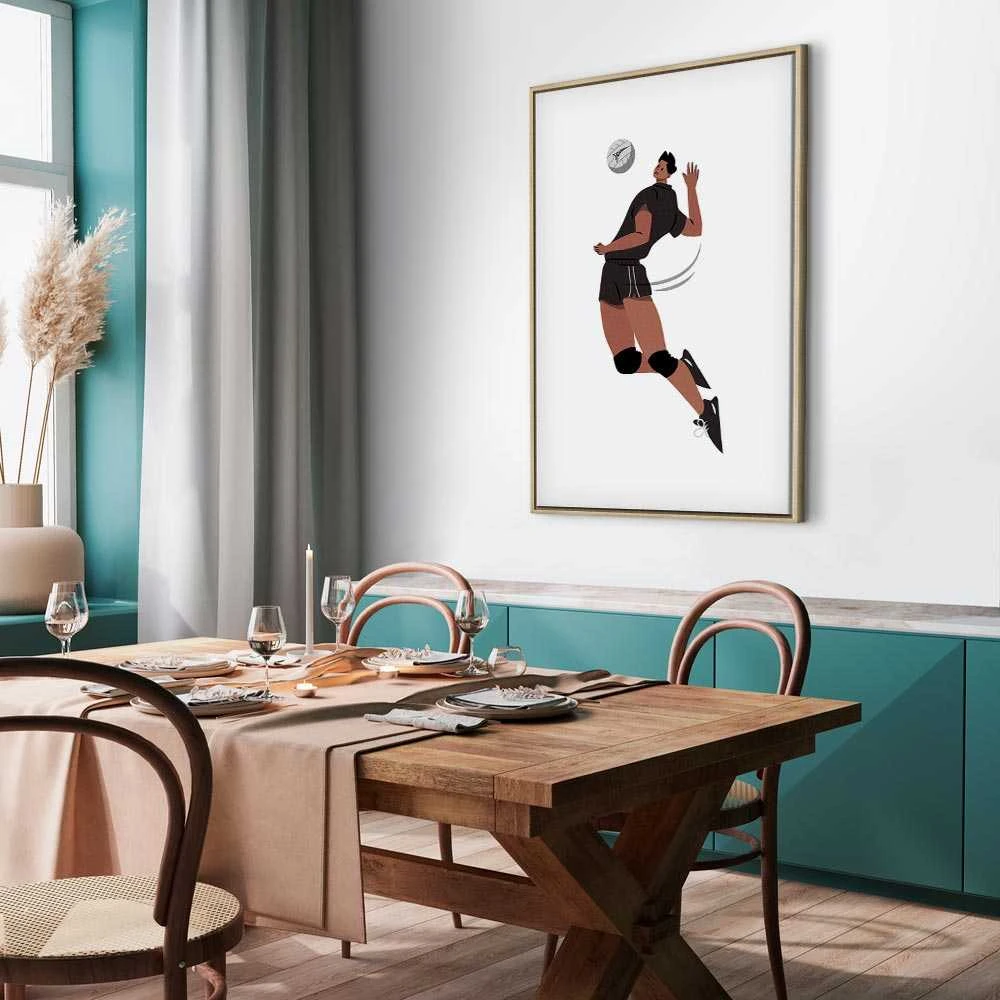 Artgeist Paveikslas - Volleyball Player on a Baltas Background - Illustration