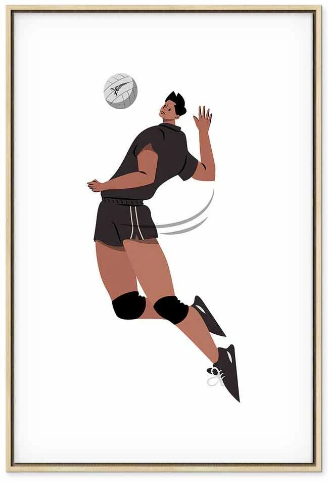 Artgeist Paveikslas - Volleyball Player on a Baltas Background - Illustration