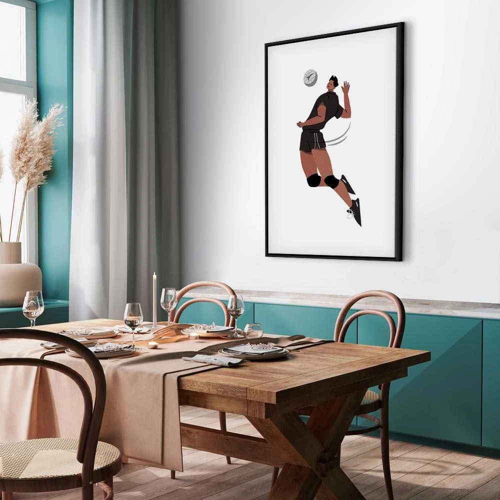 Artgeist Paveikslas - Volleyball Player on a Baltas Background - Illustration