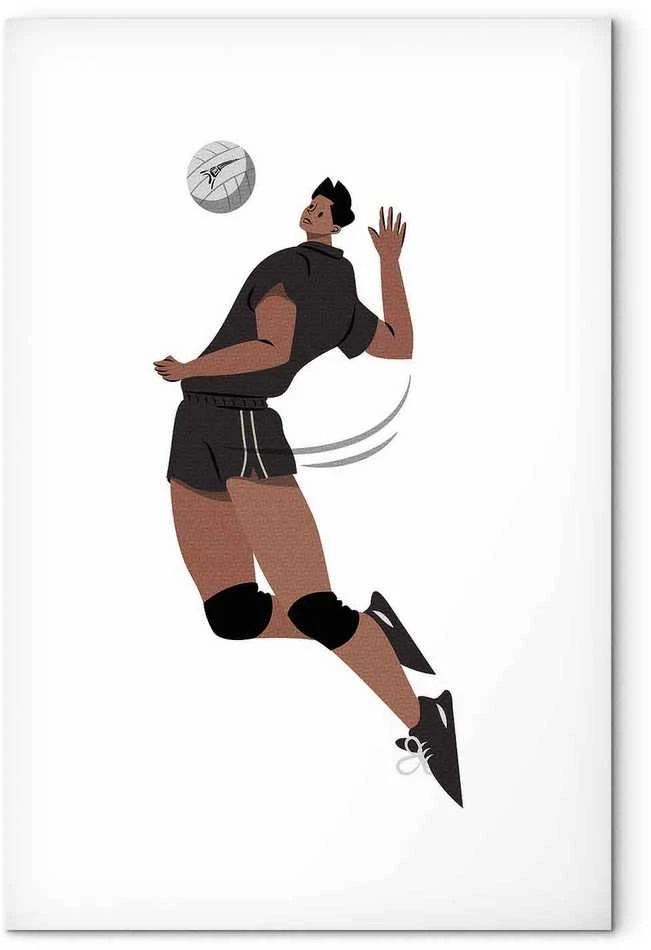 Artgeist Paveikslas - Volleyball Player on a Baltas Background - Illustration