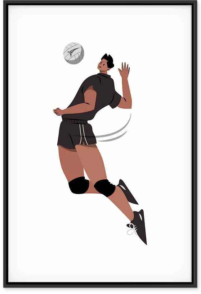 Artgeist Paveikslas - Volleyball Player on a Baltas Background - Illustration