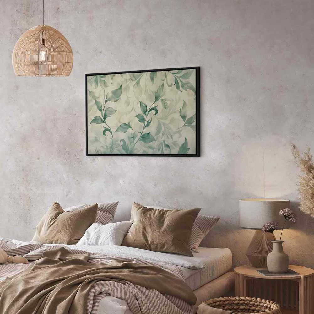 Artgeist Paveikslas - Watercolor Botanical Motif Delicate Žalias-rusvai gelsvas Leaves