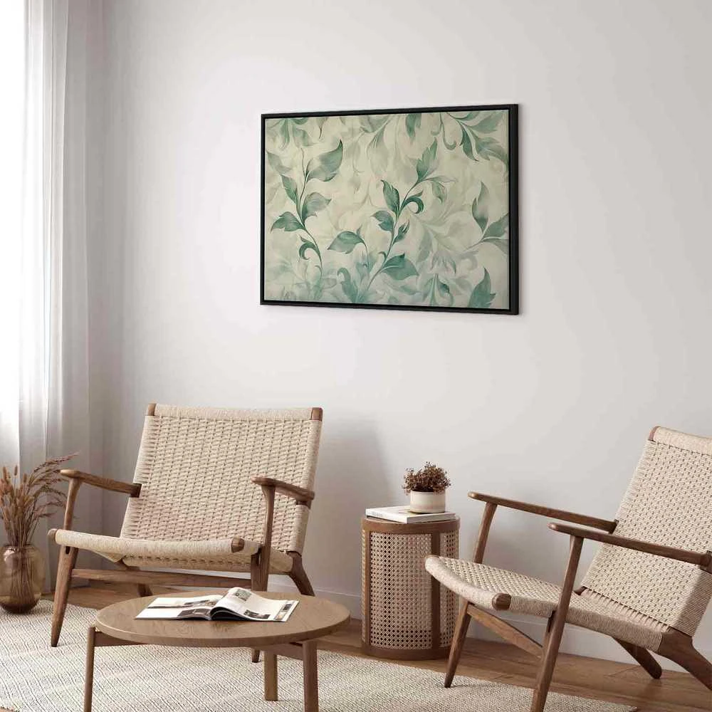 Artgeist Paveikslas - Watercolor Botanical Motif Delicate Žalias-rusvai gelsvas Leaves