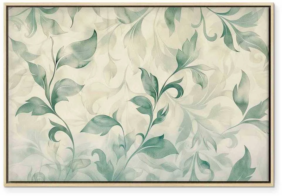 Artgeist Paveikslas - Watercolor Botanical Motif Delicate Žalias-rusvai gelsvas Leaves