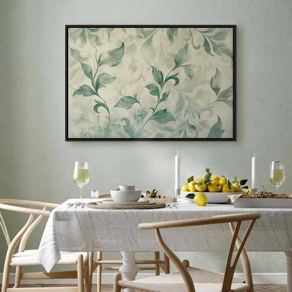 Artgeist Paveikslas - Watercolor Botanical Motif Delicate Žalias-rusvai gelsvas Leaves