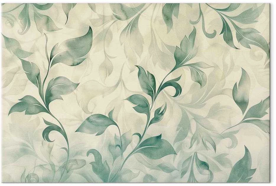 Artgeist Paveikslas - Watercolor Botanical Motif Delicate Žalias-rusvai gelsvas Leaves