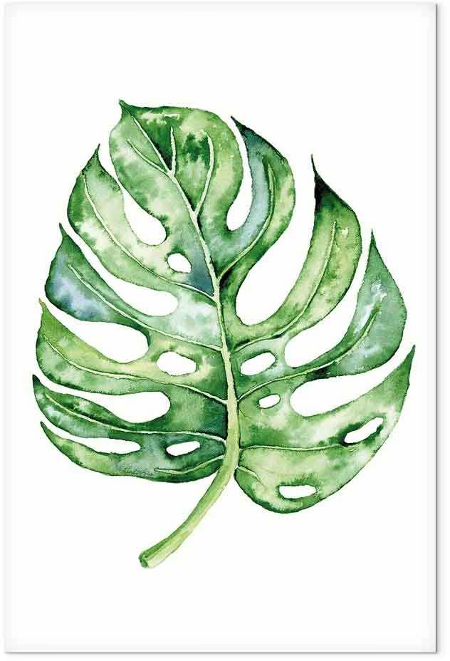 Artgeist Paveikslas - Watercolor Monstera (1 Part) Vertical