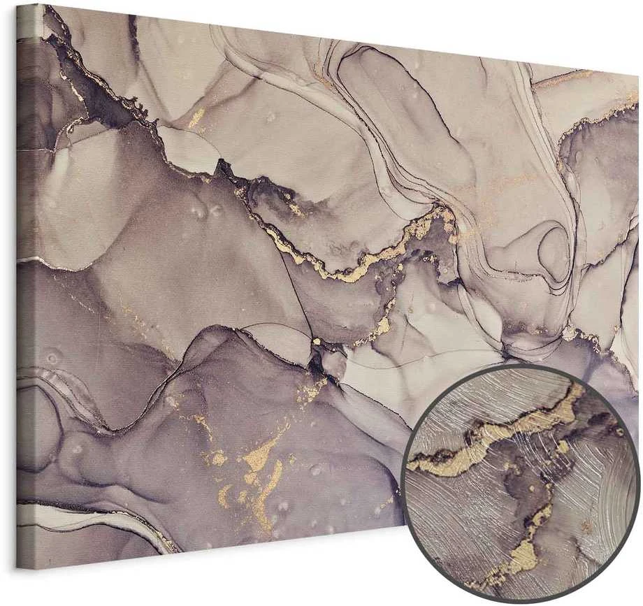Artgeist Paveikslas - Watercolour abstraction - powder pink marble with auksinis accents