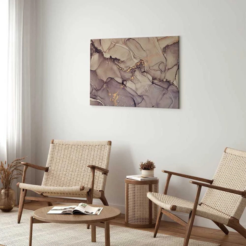 Artgeist Paveikslas - Watercolour abstraction - powder pink marble with auksinis accents