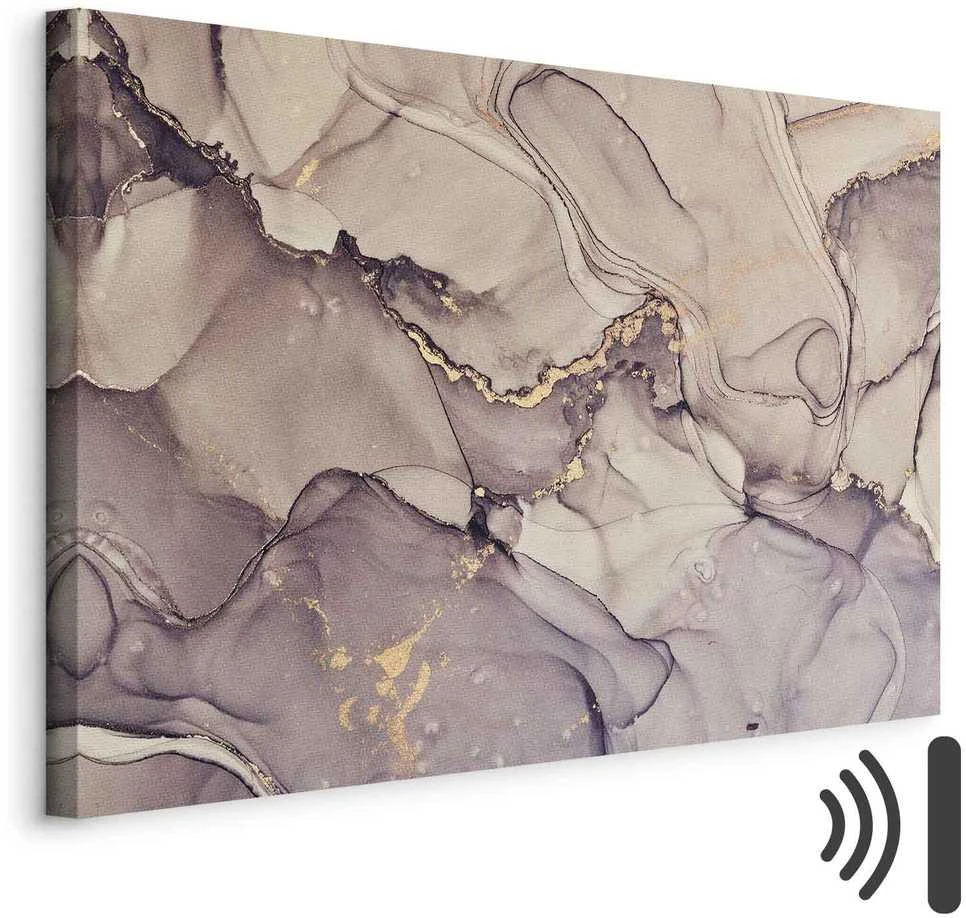 Artgeist Paveikslas - Watercolour abstraction - powder pink marble with auksinis accents