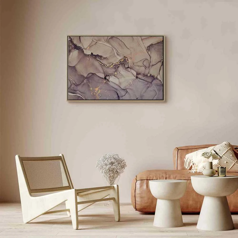 Artgeist Paveikslas - Watercolour abstraction - powder pink marble with auksinis accents