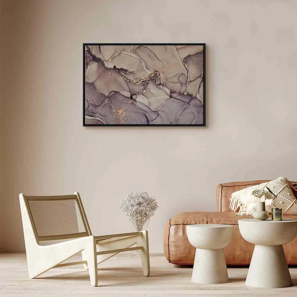 Artgeist Paveikslas - Watercolour abstraction - powder pink marble with auksinis accents