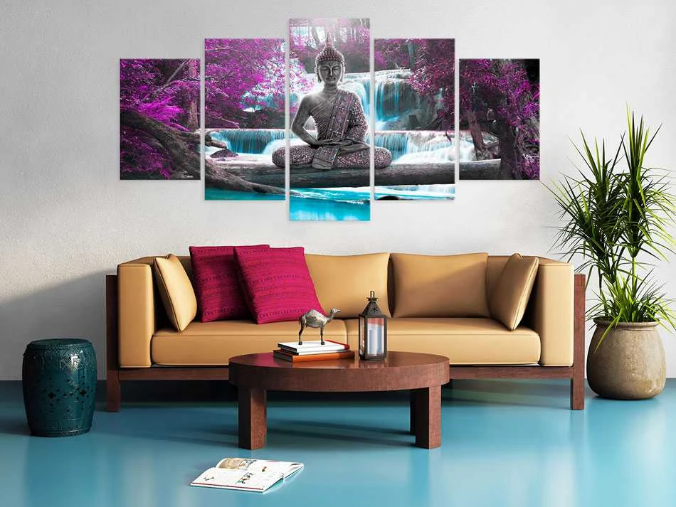 Artgeist Paveikslas - Waterfall and Buddha