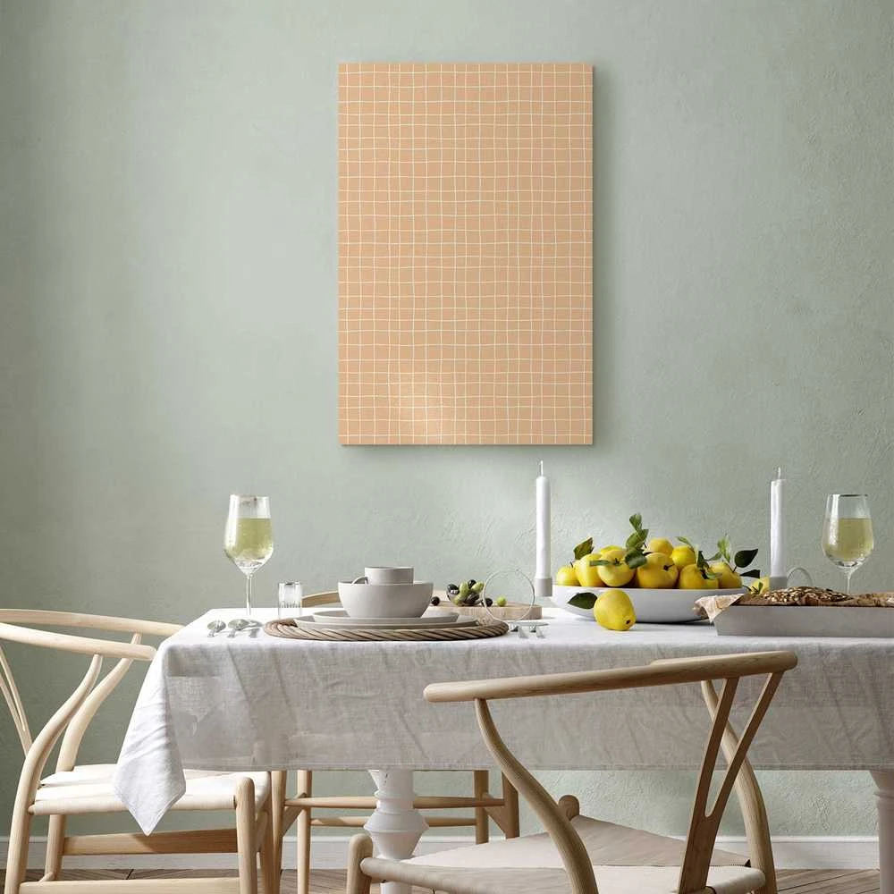 Artgeist Paveikslas - Waving Lines - Creamy Grid on a Noisy Pastel Background